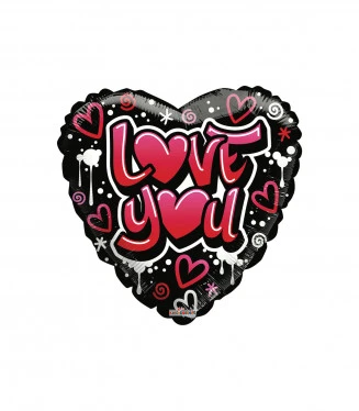 Mylar Love You Graffiti Cuore 18 1pz