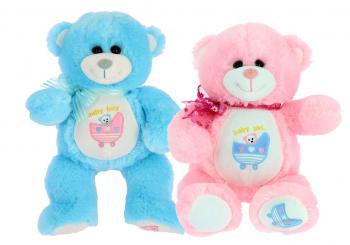 PELUCHE ORSETTI NASCITE AZZURROROSA 28CM