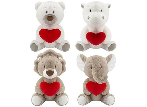 Peluche San Valentino Orso Panna Cuore Love 35cm - Palloni e palloncini