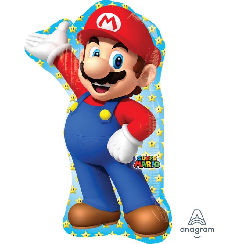 PALLONCINO FOIL SUPER MARIO GONFIABILE AD ELIO (83 CM CIRCA)