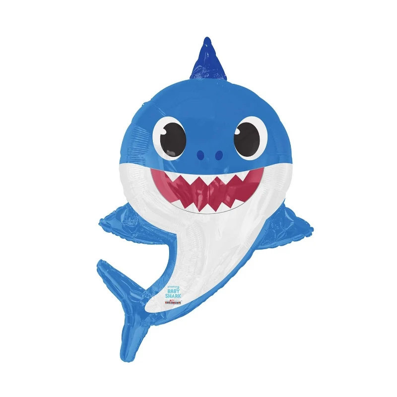 PALLONCINO IN FOIL DADDY SHARK GONFIABILE AD ELIO (72 CM CIRCA)