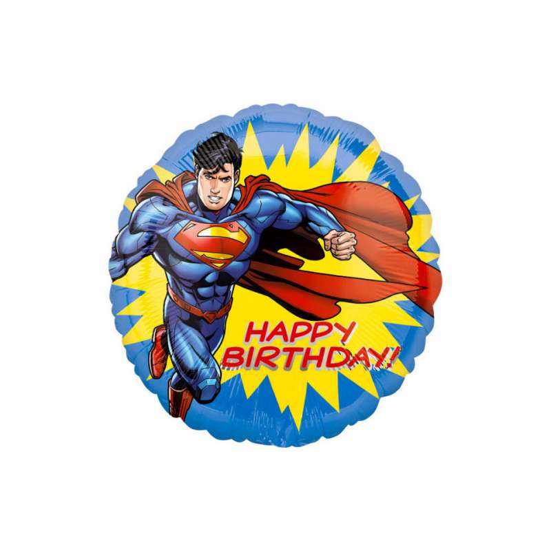 PALLONCINO IN FOIL SUPERMAN HAPPY BIRTHDAY GONFIABILE AD ELIO (45 CM CIRCA)