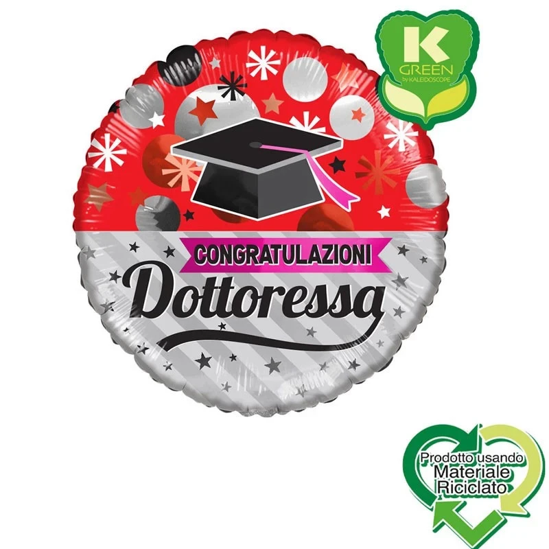 PALLONCINO LAUREA IN FOIL CONGRATULAZIONI DOTTORESSA CON TOCCO