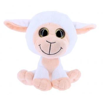 PELUCHE PECORELLA OCCHIONI CRISTALLO CM 18