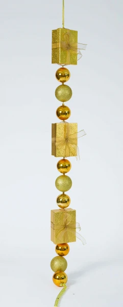 "NATALE" PENDENTE ORO PACCHETTI REGALO E SFERE CM 150