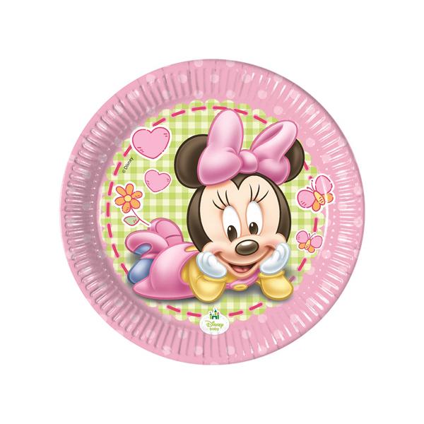 8 PIATTI TORTA BABY MINNIE 18 CM