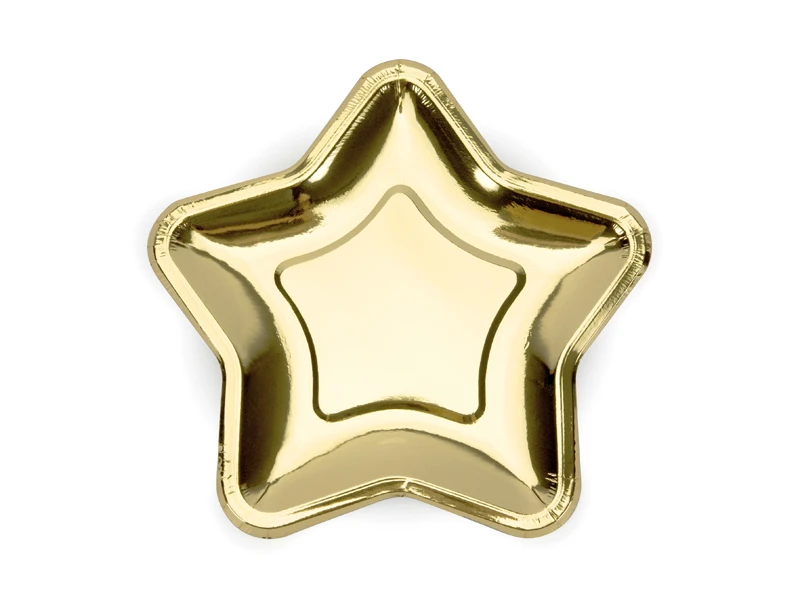 PIATTO DI CARTA A FORMA DI STELLA ORO 23 CM