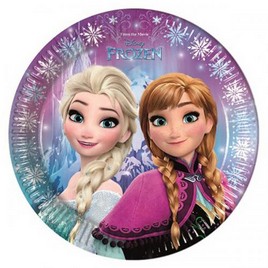PIATTO TORTA FROZEN 18 CM  8 PZ