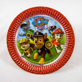 PIATTO TORTA PAW PATROL 18 CM  8 PZ