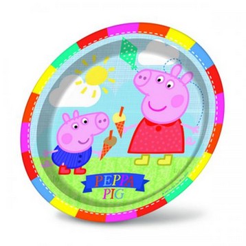PIATTO TORTA PEPPA PIG 18 CM  8 PZ