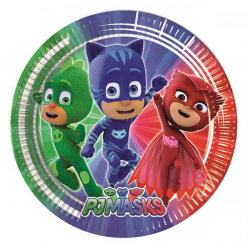 PIATTO TORTA PJ MASKS 18 CM 8 PZ