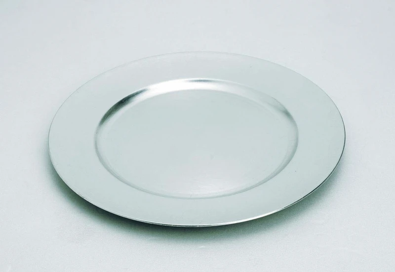 "NATALE" PIATTO PLASTICA ARGENTO SATINATO LUCIDO CM 33  