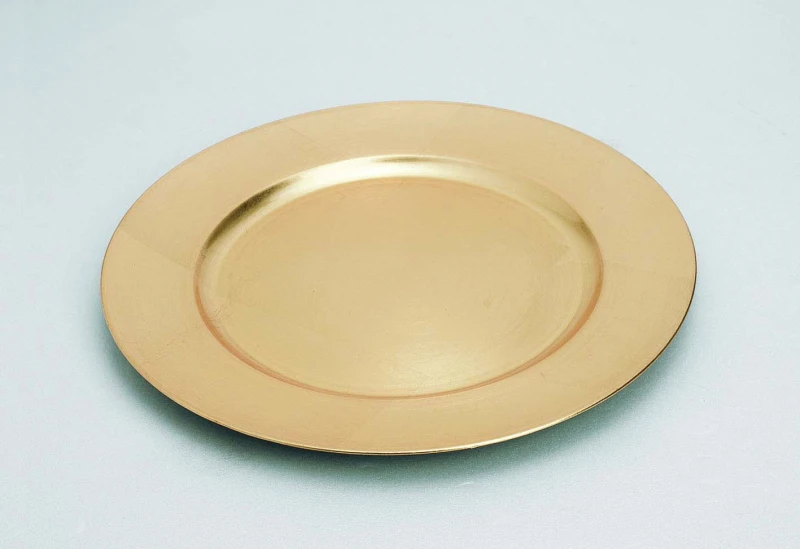 "NATALE" PIATTO PLASTICA ORO SATINATO LUCIDO CM 33  