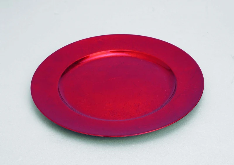 "NATALE" PIATTO PLASTICA ROSSO  SATINATO LUCIDO CM 33  