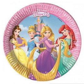 PIATTO TORTA PRINCIPESSE 18 CM  8 PZ
