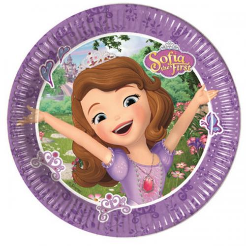PIATTO TORTA PRINCIPESSA SOFIA 18 CM 8 PZ