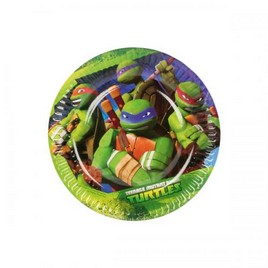 PIATTO TORTA TARTARUGHE NINJA 18 CM  8 PZ