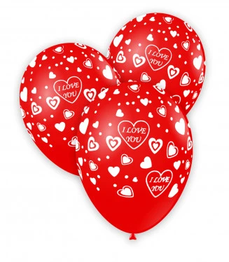 PALLONCINO IL LATTICE ROSSO CON STAMPE TEMA SAN VALENTINO