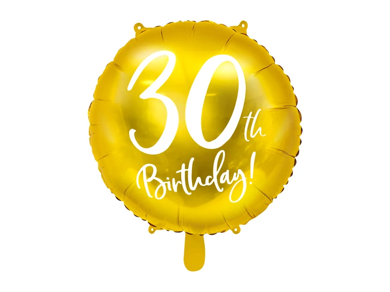 PALLONCINO IN FOIL 30° COMPLEANNO ORO (45 CM CIRCA)