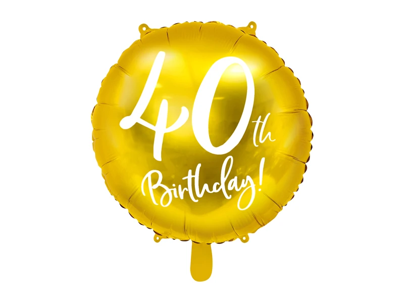 PALLONCINO IN FOIL 40° COMPLEANNO ORO (45 CM CIRCA)