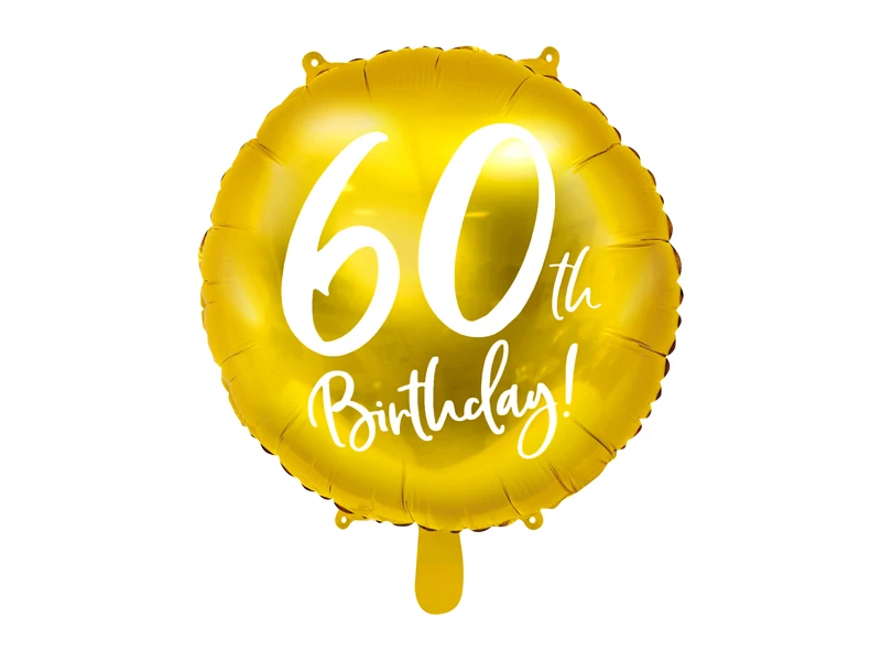 PALLONCINO IN FOIL 60° COMPLEANNO ORO (45 CM CIRCA)