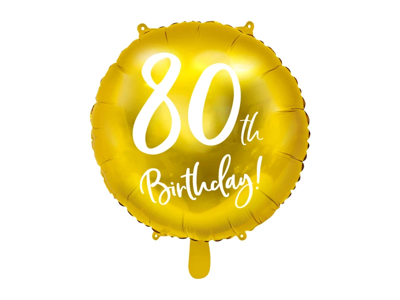 PALLONCINO IN FOIL 80° COMPLEANNO ORO (45 CM CIRCA)