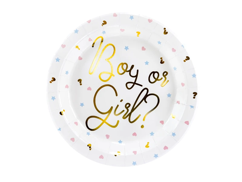 PIATTO BABY SHOWER BOY OR GIRL 23 CM