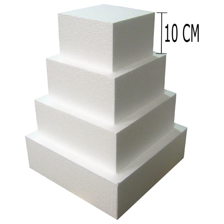 BASE QUADRATA PER TORTA IN POLISTIROLO ALTEZZA 10 CM
