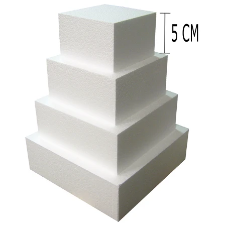 BASE QUADRATA PER TORTA IN POLISTIROLO ALTEZZA 5 CM