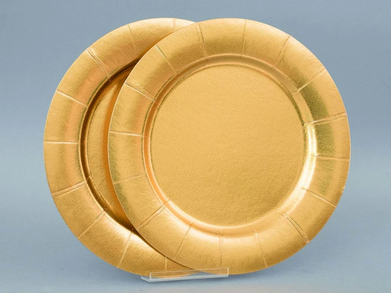 "NATALE" SET 2 SOTTO PIATTO CARTA ORO METALLIZZATO CM 33 