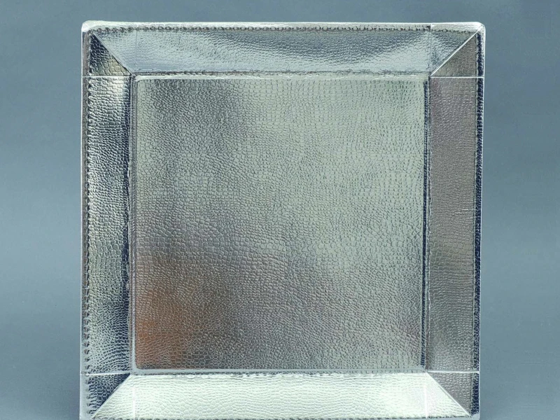 "NATALE" SET 2 SOTTOPIATTO QUADRATO ARGENTO METALLIZZATO 