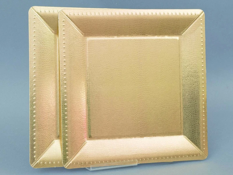 "NATALE" SET 2 SOTTOPIATTO QUADRATO ORO METALLIZZATO 