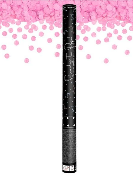 TUBO SPARACORIANDOLI BABY SHOWER CON PETALI ROSA CM 60
