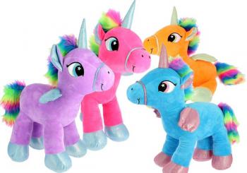 PELUCHE UNICORNO CON ALI ASS. 4 COLORI 25X20CM 1 PZ