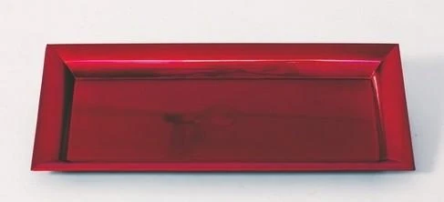 "NATALE" Vassoio Plastica Rettangolare Rosso Cm 36 Satinato Lucido   