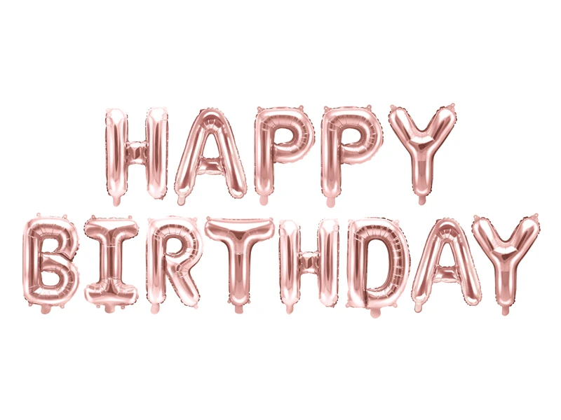 FESTONE PALLONCINI IN FOIL ROSA GOLD SCRITTA HAPPY BIRTHDAY