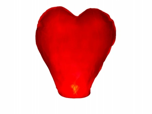 LANTERNA VOLANTE ROSSA FORMA CUORE 37x53x95 CM  1 PZ