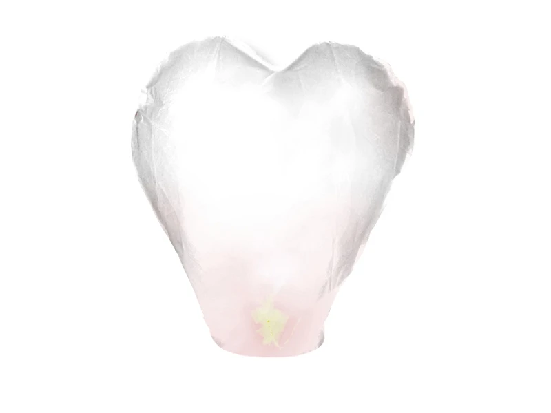 LANTERNA VOLANTE BIANCA FORMA CUORE 37x53x95 CM  1 PZ