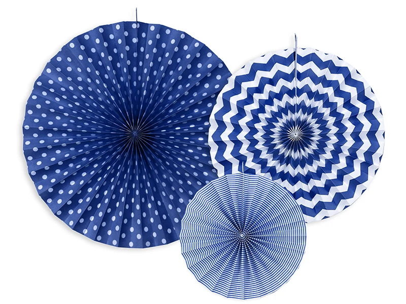 ROSETTE BLU IN CARTA DIAMETRO 40-32-23 CM