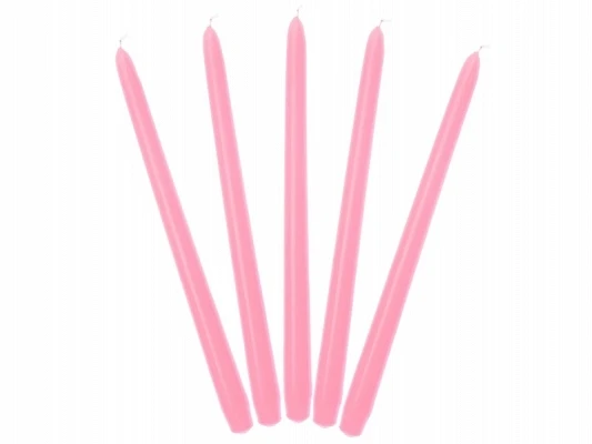 CANDELA CANDELABRO ROSA 24 CM 10 PZ