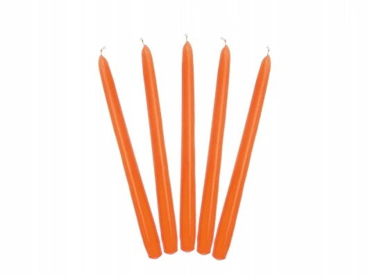 CANDELA CANDELABRO ARANCIONE 24 CM 10 PZ