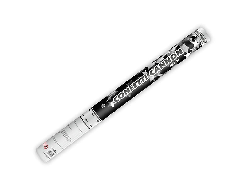 cannone sparacoriandoli con stelle argento*