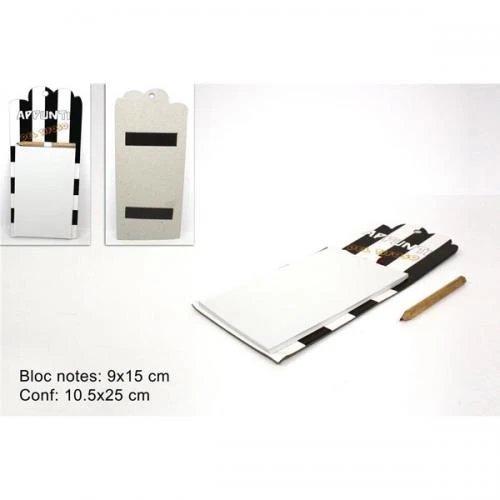 GADGET Blocco note porta appunti bianconero con magnete