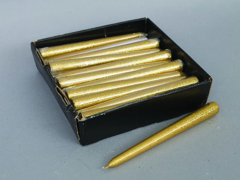 "NATALE" candela glitter oro cm 20