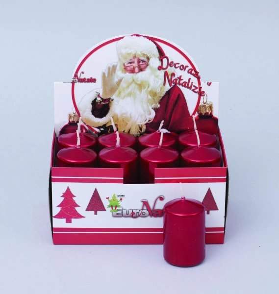 "NATALE" candela rosso metallizzato cm 3.8x5 h