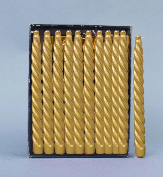 "NATALE" candela torciglione cm 2x24 oro metallizzata