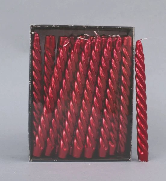 "NATALE" candela torciglione cm 2x24 rosso metallizzata