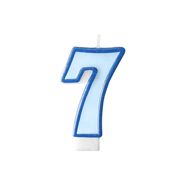 CANDELA AZZURRA NUMERO -7-   7 CM  1 PZ