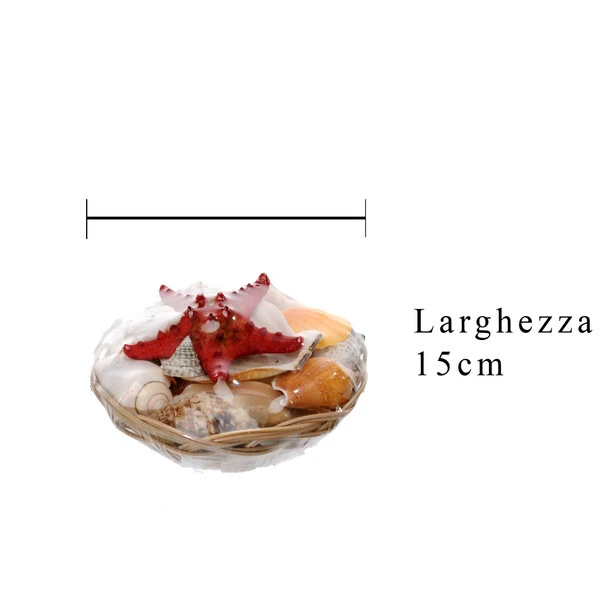 OGGETTISTICA MARE cesto conchiglie 15 cm