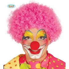 CARNEVALE parrucca clown fucsia